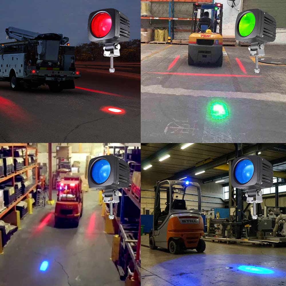 Forklift Safety LED Spotlight – Red & Blue Beam Warning Light