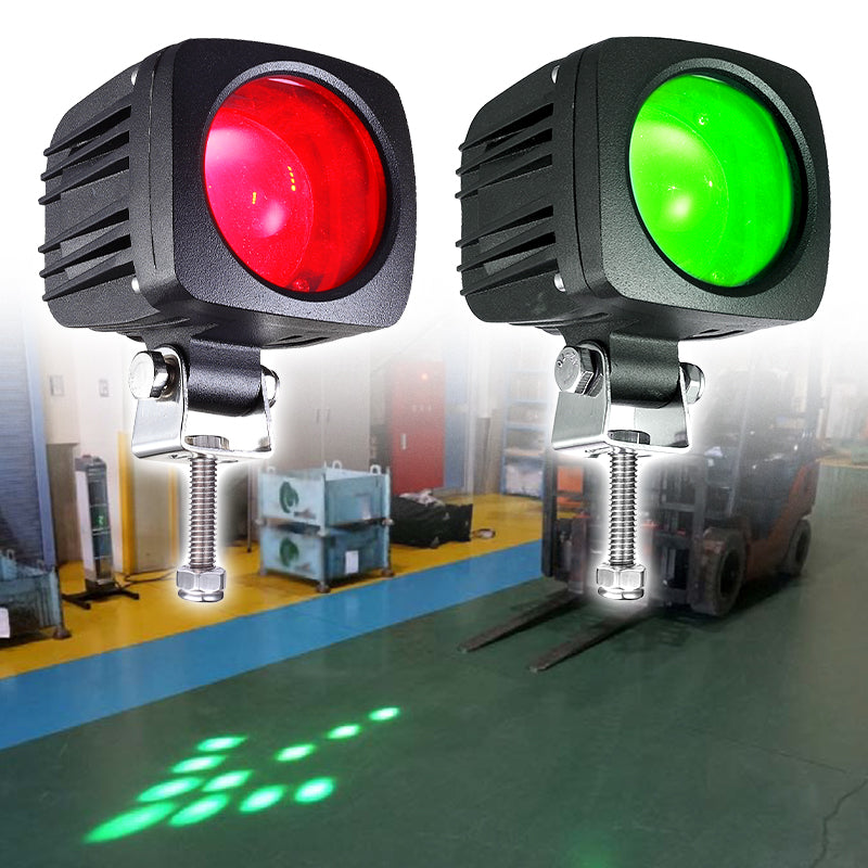 Bright blue LED arrow showing forklift travel direction