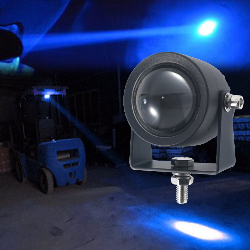 High-intensity blue beam light for warehouse vehicles