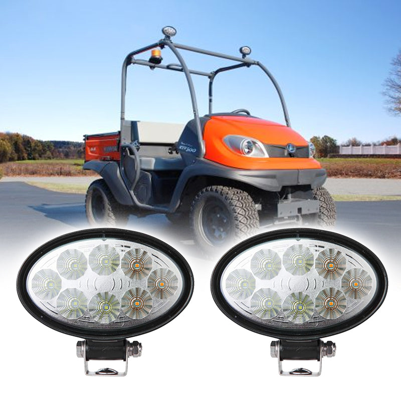 LED work light mounted on off-road utility vehicle