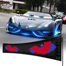 Animated LED Eye Display Panel – Multi-Vehicle Custom Light Screen showing vibrant eye graphics on a sleek sports car.