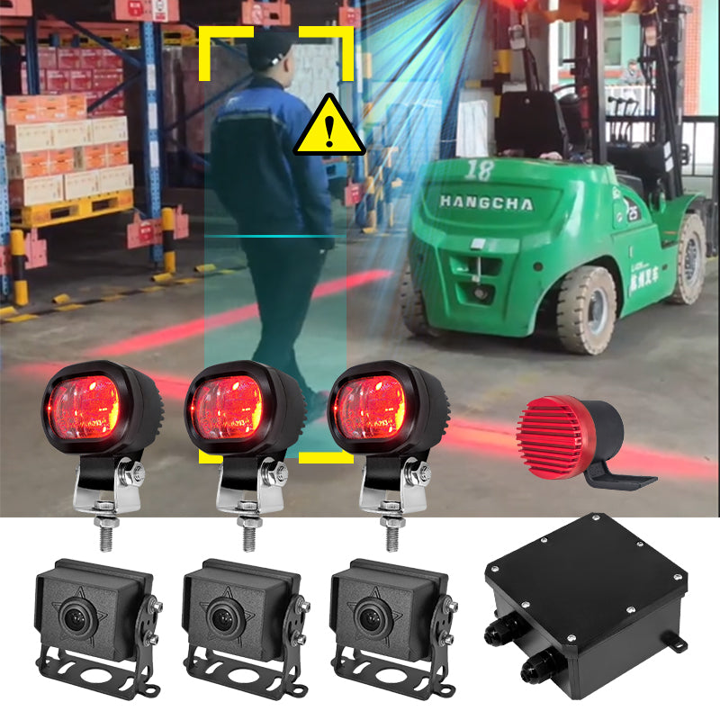 Forklift Proximity Alarm System with Voice & Red Line Alert