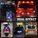 Animated LED Eye Display Panel – Multi-Vehicle Custom Light Screen showing colorful, programmable car and bike LED displays.