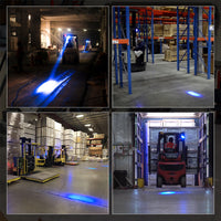 4-bead LED forklift spotlight enhancing visibility outdoors