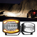 6000-6500K white beam LED driving light with halo