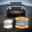 Amber and white halo LED driving light for trucks and SUVs