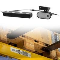 Before and after forklift laser alignment comparison