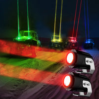 Blue and green laser lights for visual vehicle tracking