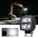 Bright LED lamp mounted on construction vehicle