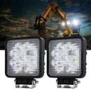 Bright LED light illuminating a construction site at night