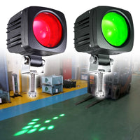 Bright blue LED arrow showing forklift travel direction