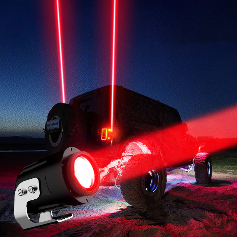 Bright laser beam used as whip light replacement