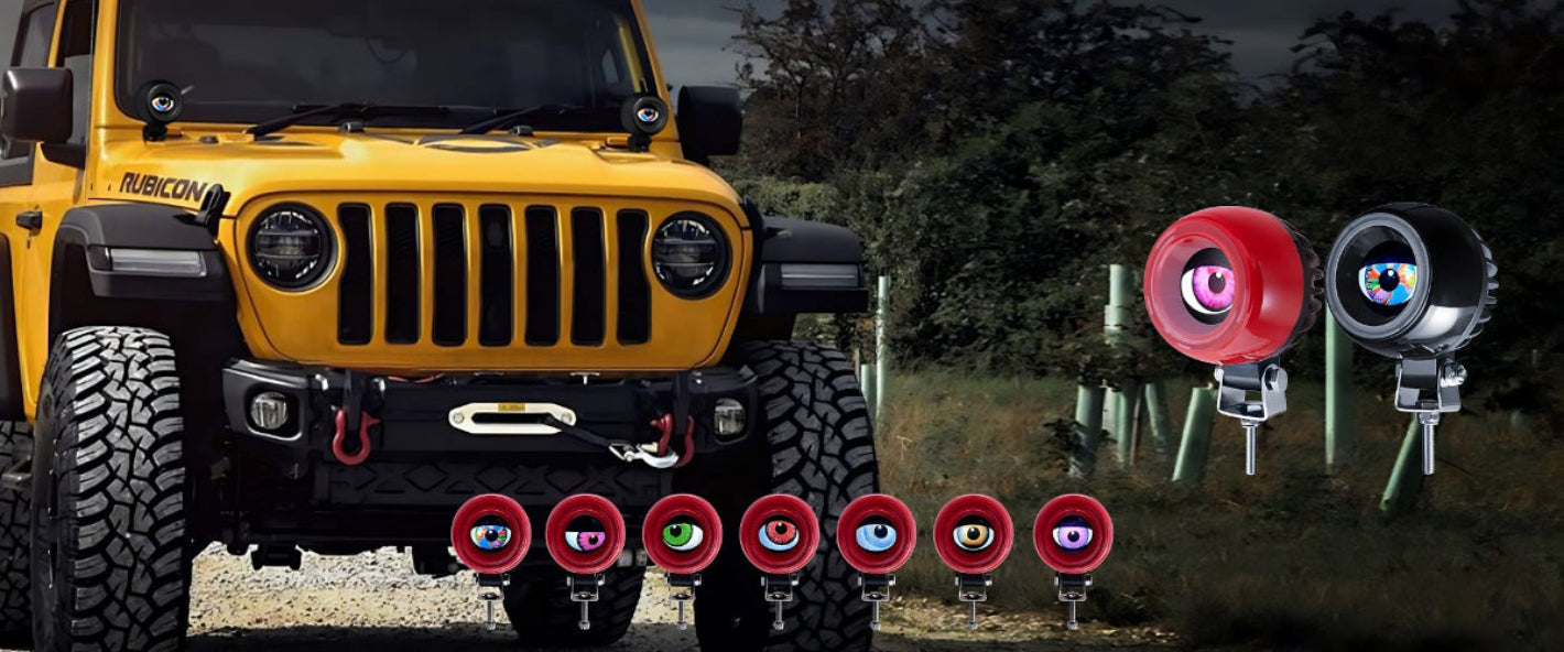 Colorful_LED_Devil_Eye_auxiliary_lights_for_off-road_vehicles_like_Jeep_Wrangler_with_multiple_eye_pattern_designs_and_durable_housing_for_rugged_terrain