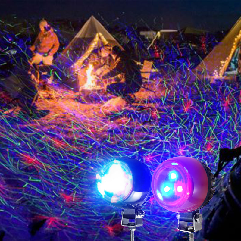 Colorful RGB lights illuminate the dreamy light and shadow of the off-road vehicle body
