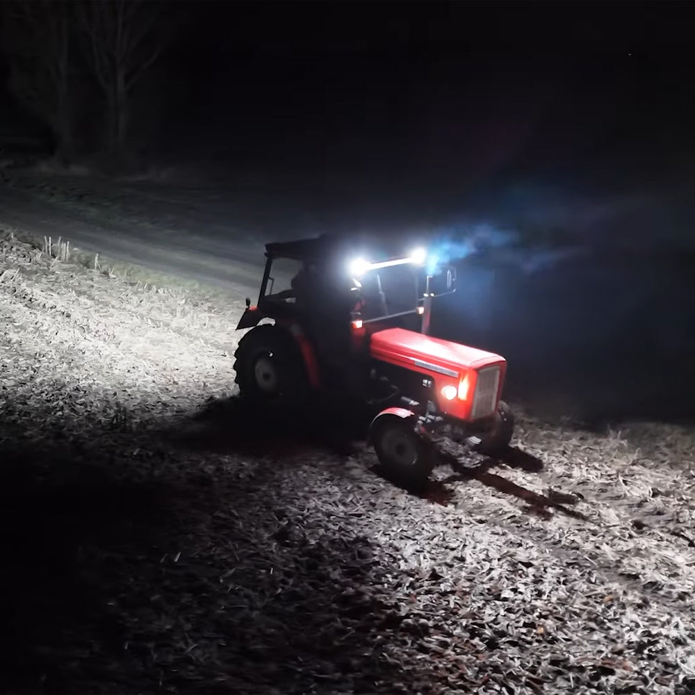Compact square LED light for trucks and UTVs