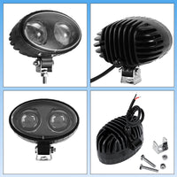 Dual-beam forklift spotlight installed on overhead guard