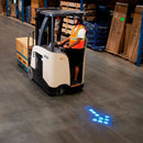 Forklift-mounted LED arrow for direction indication