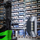Forklift equipped with three-sided LED light for safety