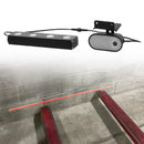 Forklift laser guide system showing fork position accurately