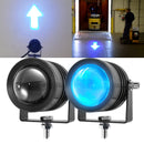Forklift safety spotlight with bright blue arrow indicator