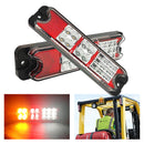Forklift with bright LED tail lights in outdoor setting