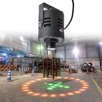 Heavy-duty laser safety light with aluminum housing and tempered glass lens