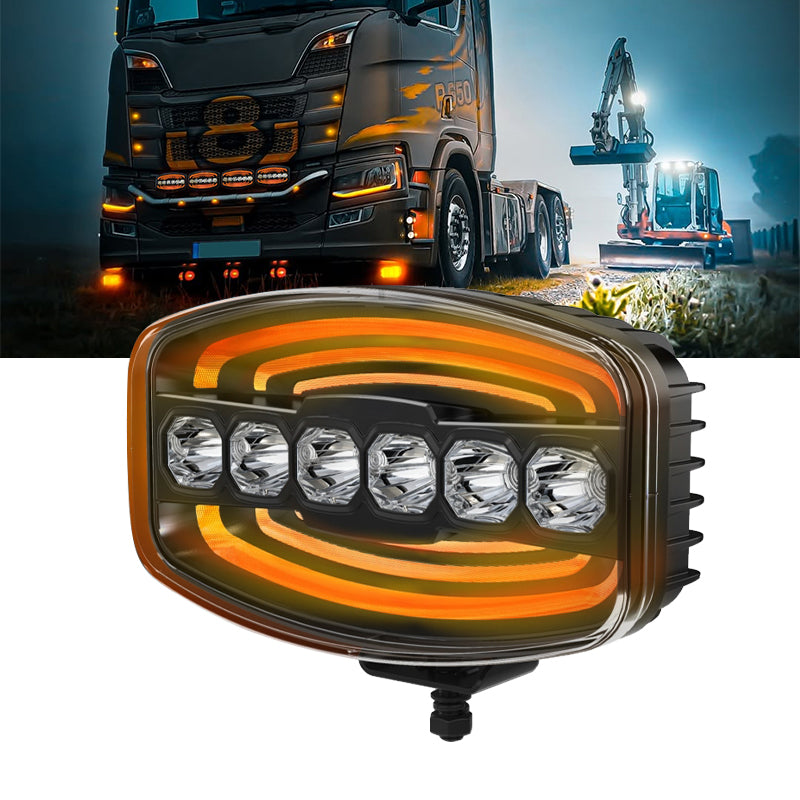 Heavy-duty truck with brightest offroad lights auxiliary lights