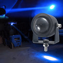 High-intensity blue beam light for warehouse vehicles