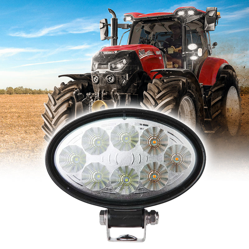 Industrial forklift with mounted 8 LED spotlight