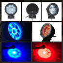 LED safety light beam illuminating warehouse floor