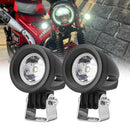 LED spotlight illuminating dark road at night