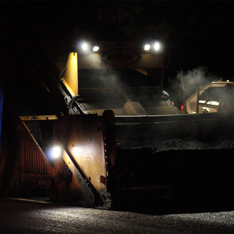 LED work lights installed on snow removal vehicle