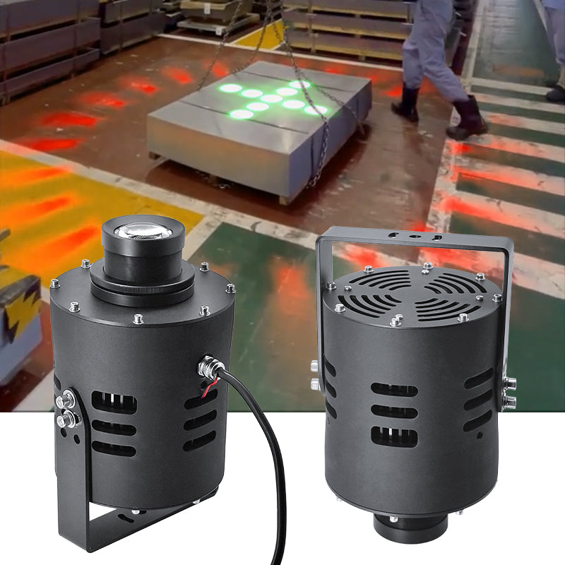 Laser safety light specification chart with LED configuration

