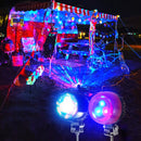Multi-color RGB projection lights illuminate creative car light shows