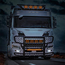 Oval LED headlights for heavy-duty trucks with dual color rings