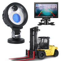 Real-time display showing rear view on forklift screen