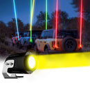 Rear-mounted laser whip light for desert driving