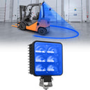 Rear view of forklift with red arc LED safety projection