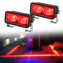 Red and blue linear LED light for accident prevention