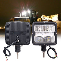 Side view of LED snow plow headlight with heat sink