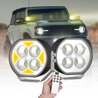 Vehicle LED auxiliary light with stainless steel bracket