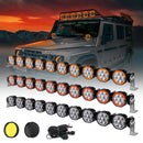 led driving lights with amber and red halo ring